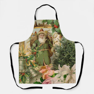 Santa Claus Christmas Antique Beautiful Art Apron