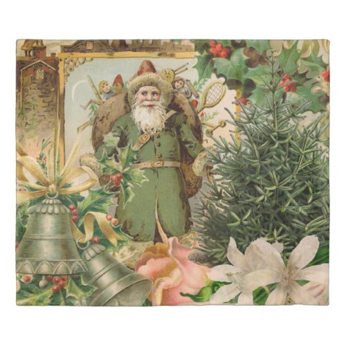 Santa Claus Christmas Antique Beautiful Art Duvet Cover