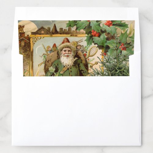 Santa Claus Christmas Antique Beautiful Art Envelope Liner