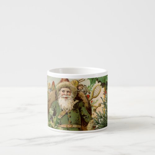 Santa Claus Christmas Antique Beautiful Art Espresso Cup
