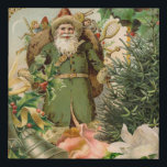 Santa Claus Christmas Antique Beautiful Art Faux Canvas Print<br><div class="desc">Christmas Santa Claus - This antique image is a collage collected from an old antique Christmas cards from the 1800s. Santa Claus has his bag of toys,  a Christmas Tree,  and lots of decorations on Christmas Eve</div>
