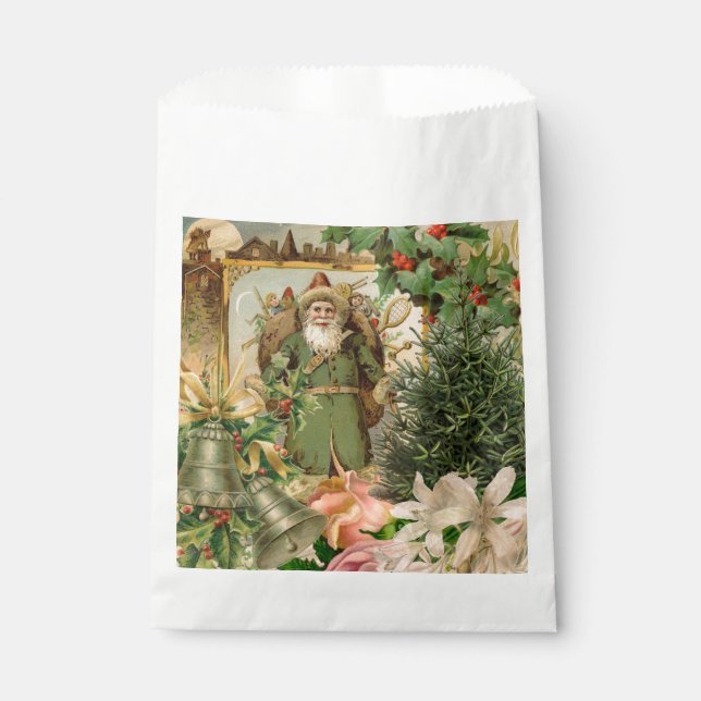 Santa Claus Christmas Antique Beautiful Art Favor Bag (Front)