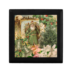 Santa Claus Christmas Antique Beautiful Art Gift Box