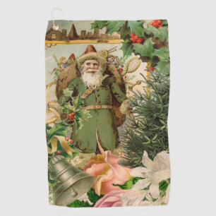 Santa Claus Christmas Antique Beautiful Art Golf Towel