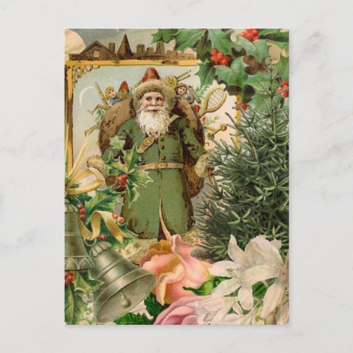 Santa Claus Christmas Antique Beautiful Art Holiday Postcard