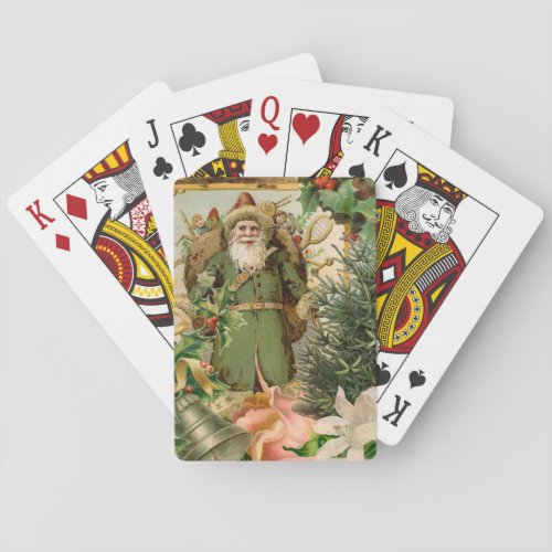 Santa Claus Christmas Antique Beautiful Art Poker Cards
