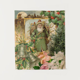 Santa Claus Christmas Antique Beautiful Art Tapestry