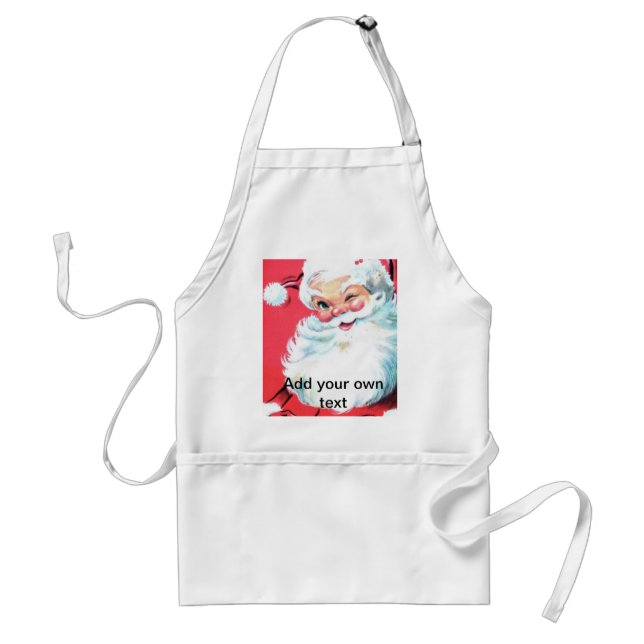 Santa Claus Christmas Apron Personalize with Name (Front)