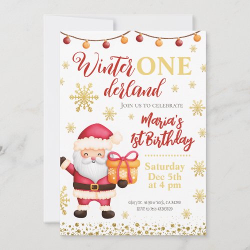 Santa Claus Christmas Birthday Invitation