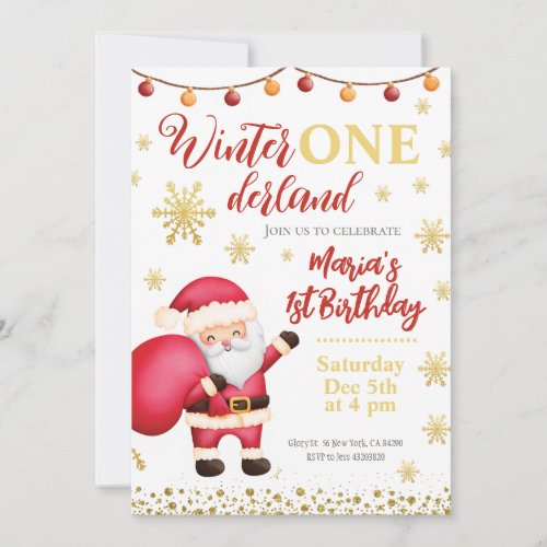 Santa Claus Christmas Birthday Invitation