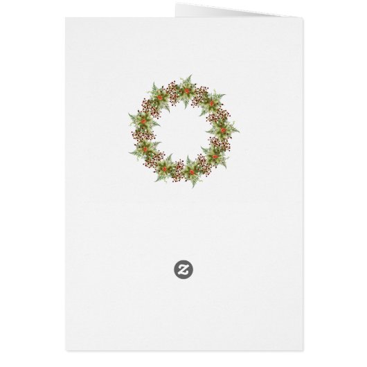 Santa Claus Christmas Card with Holly (Back)