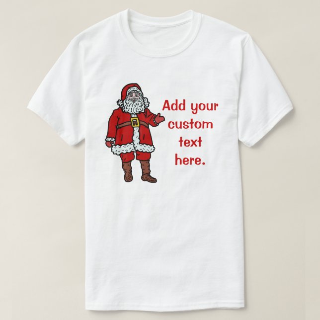 Santa Claus Christmas Cartoon Personalized T-Shirt (Design Front)