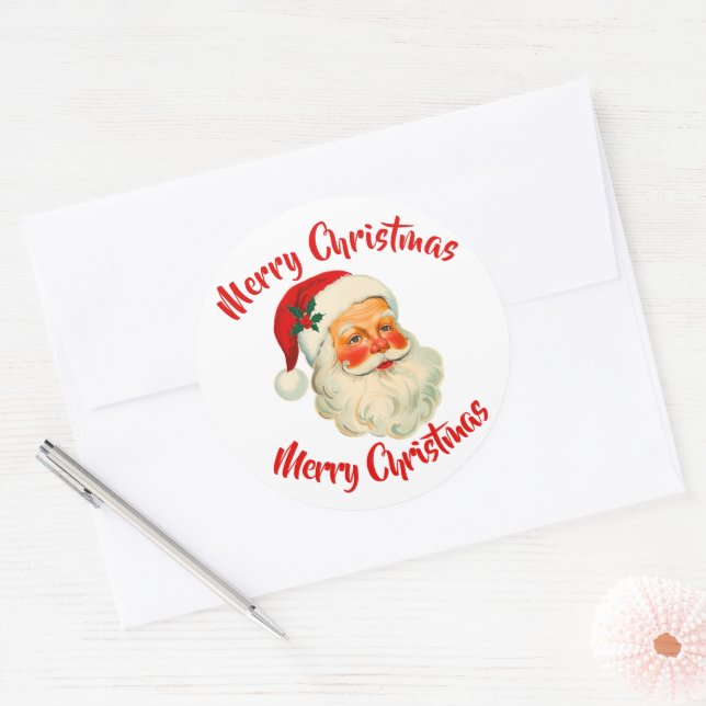 Santa Claus Christmas  Classic Round Sticker (Envelope)