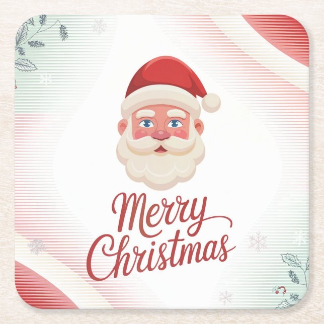 Santa Claus Christmas Coaster Set (Front)