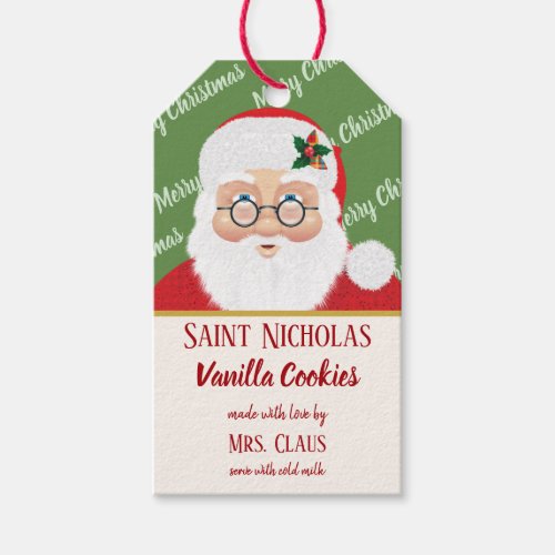 Santa Claus Christmas Cookie Holiday Gift Gift Tags