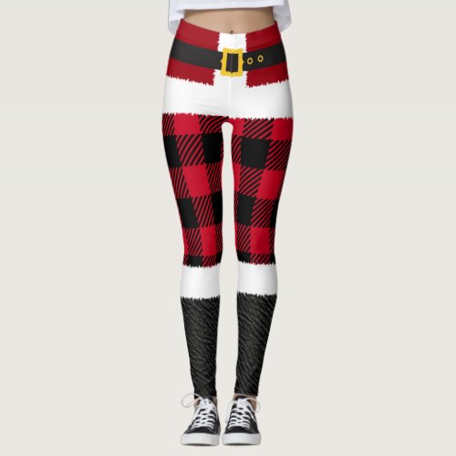 Santa Claus Christmas Costume Leggings