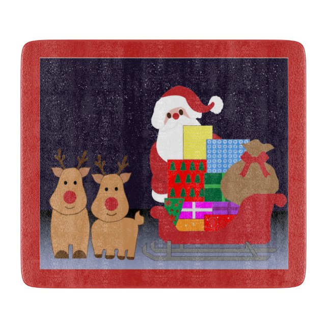 SANTA CLAUS CHRISTMAS CUTTING BOARD (Front)