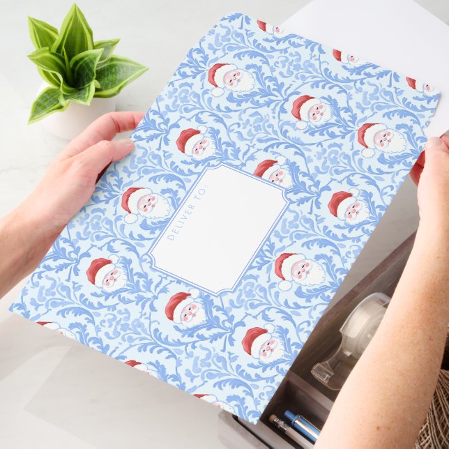  Santa Claus Christmas Damask Envelope Mailers (Desk)