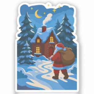 Santa Claus Christmas decorative vinyl Sticker