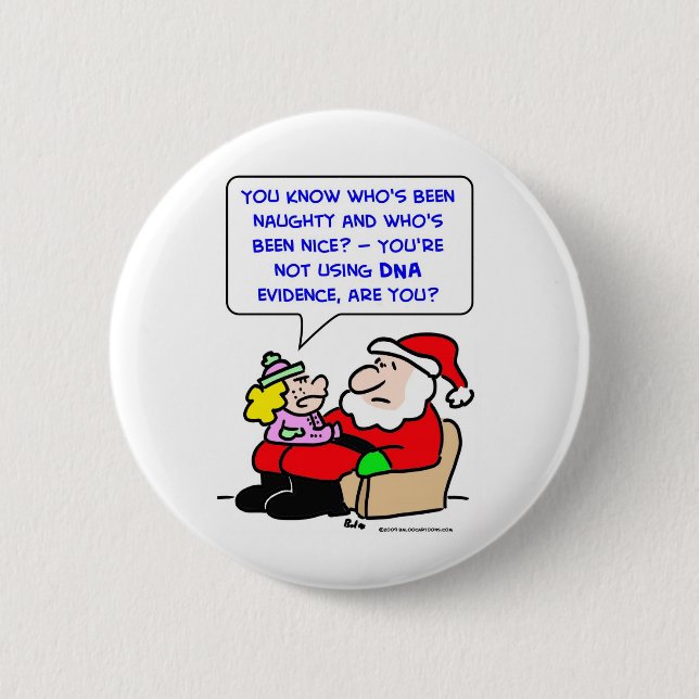 santa claus christmas dna evidence pinback button (Front)