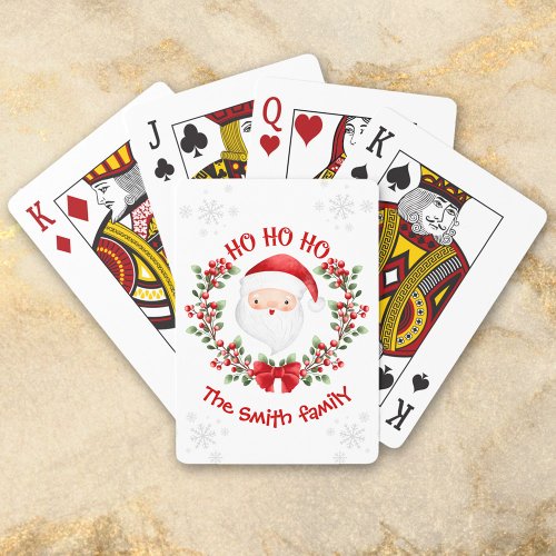 Santa Claus Christmas Family Name Playing Cards