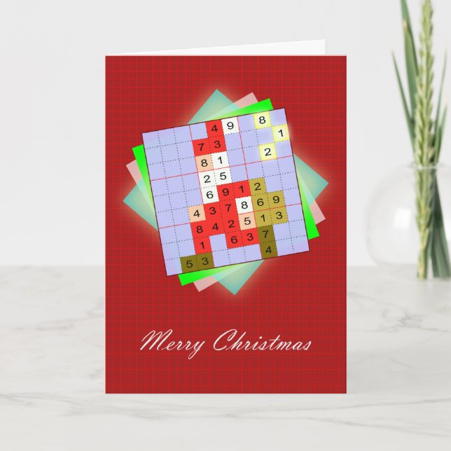 Santa Claus - Christmas figurative Sudoku Holiday Card (Front)