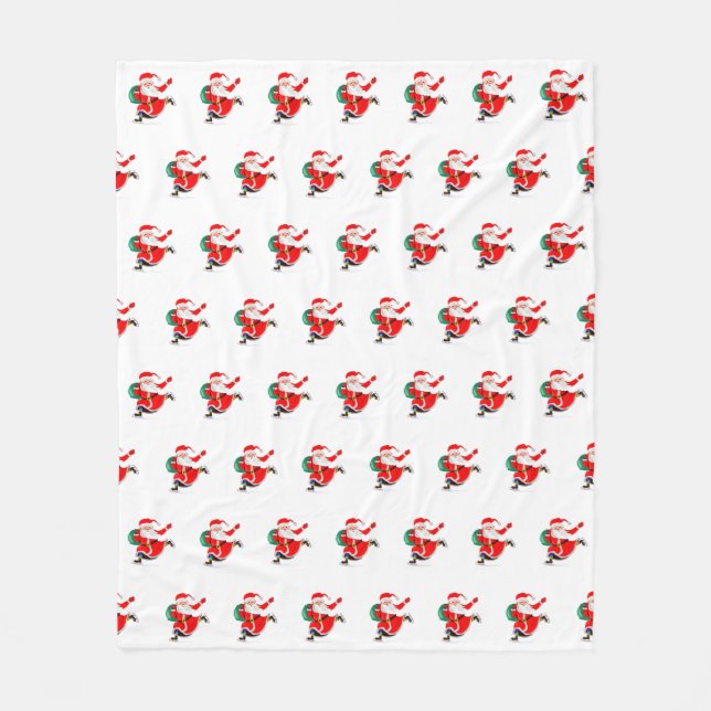 Santa Claus Christmas Fleece Blanket (Front)