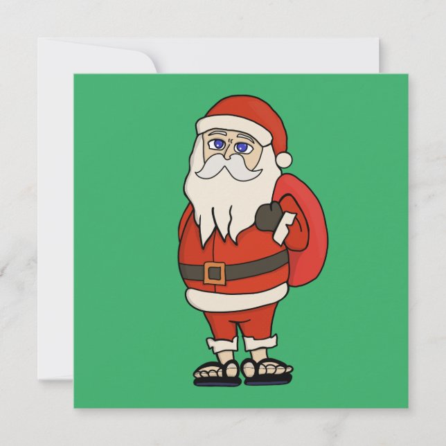Santa Claus Christmas Flip Flops Invitation (Front)