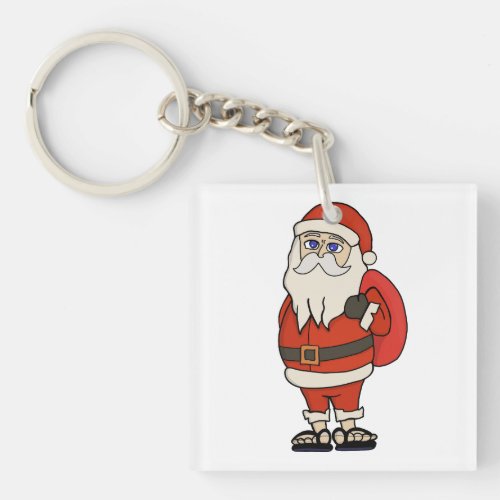 Santa Claus Christmas Flip Flops Keychain