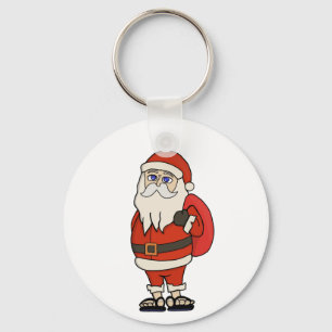 Santa Claus Christmas Flip Flops Keychain