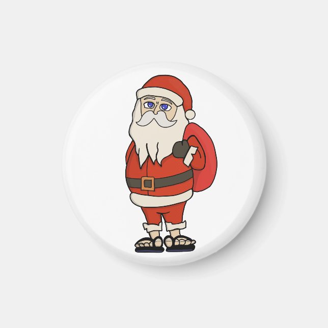 Santa Claus Christmas Flip Flops Magnet (Front)