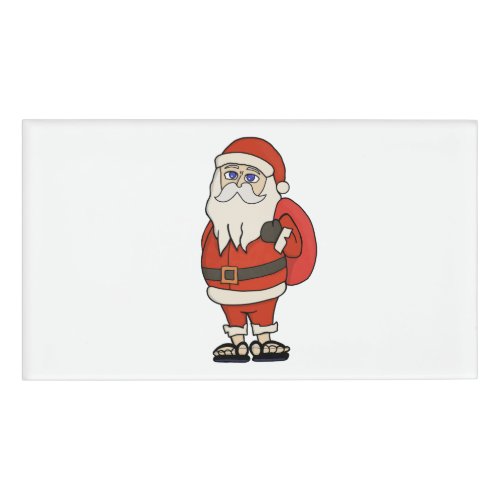 Santa Claus Christmas Flip Flops Name Tag