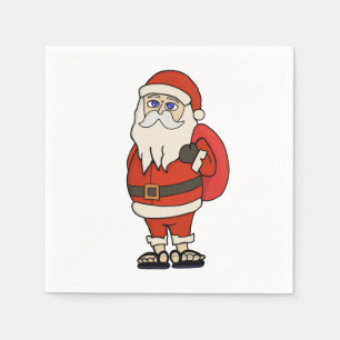 Santa Claus Christmas Flip Flops Napkins