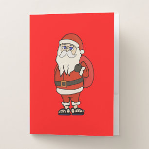 Santa Claus Christmas Flip Flops Pocket Folder