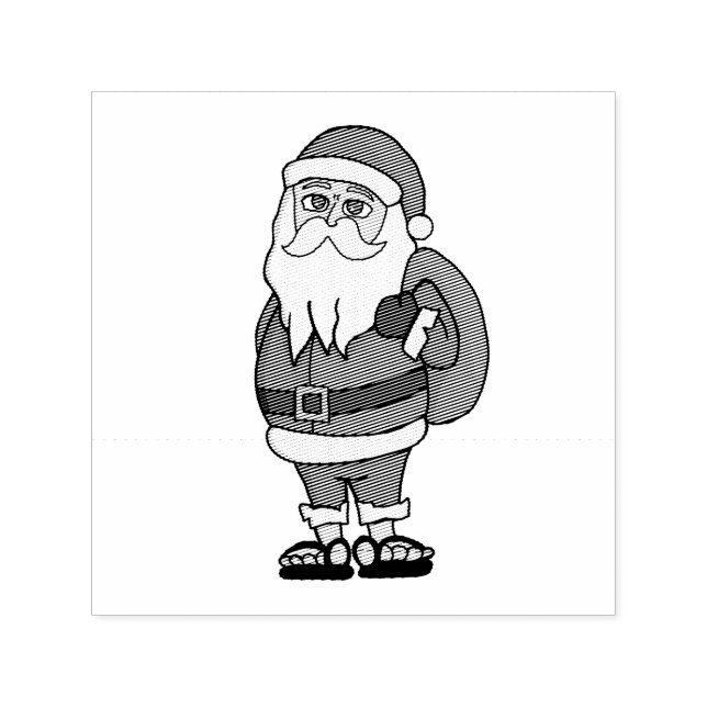 Santa Claus Christmas Flip Flops Self-inking Stamp (Design)