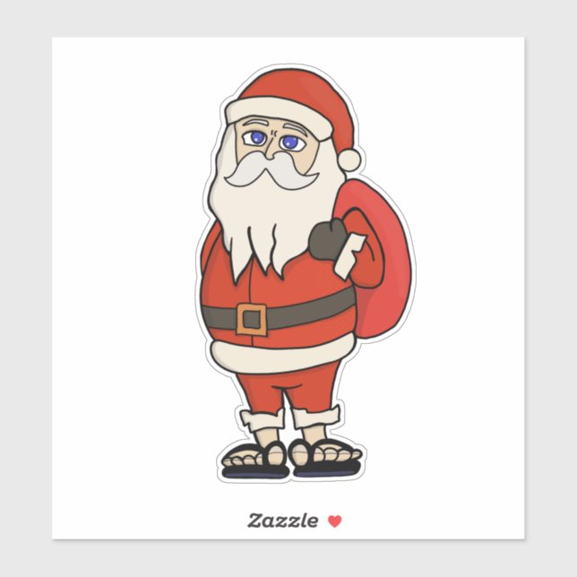 Santa Claus Christmas Flip Flops Sticker (Sheet)