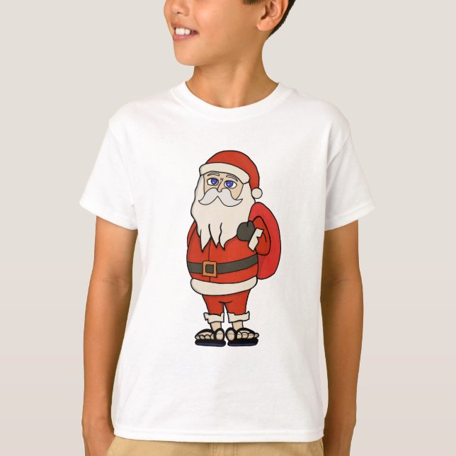 Santa Claus Christmas Flip Flops T-Shirt (Front)