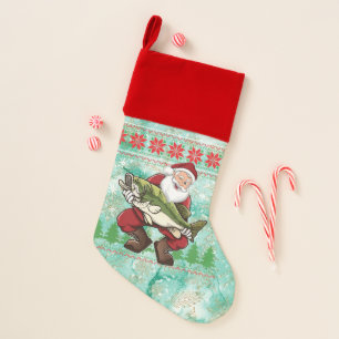 Santa Claus Christmas for fishing lovers Stocking