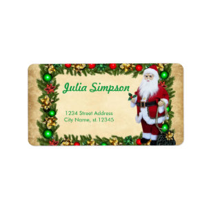 Santa Claus,Christmas Frame Label