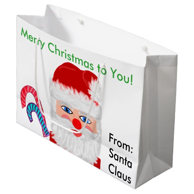 Santa Claus Christmas Gift Bags (Front Angled)