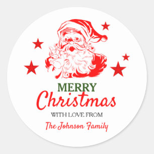 Santa Claus Christmas Gift Personalized Classic Round Sticker