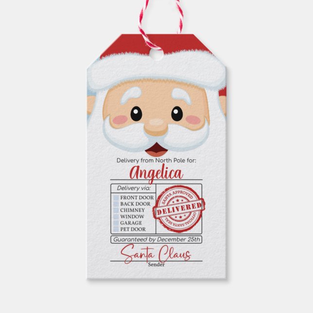 Santa Claus Christmas Gift Tag (Front)