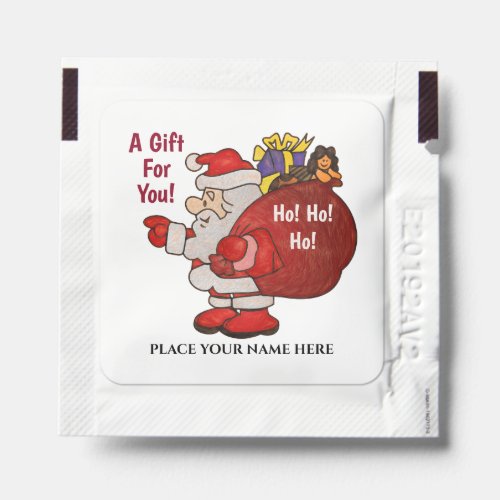  Santa Claus Christmas Holiday Fun Personalize  Hand Sanitizer Packet