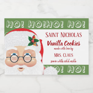 Santa Claus Christmas Holiday Gift Food Label