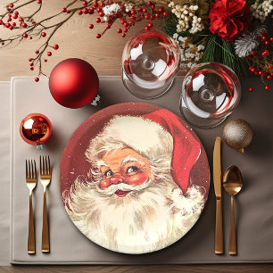 Santa Claus Christmas Holiday Paper Plates