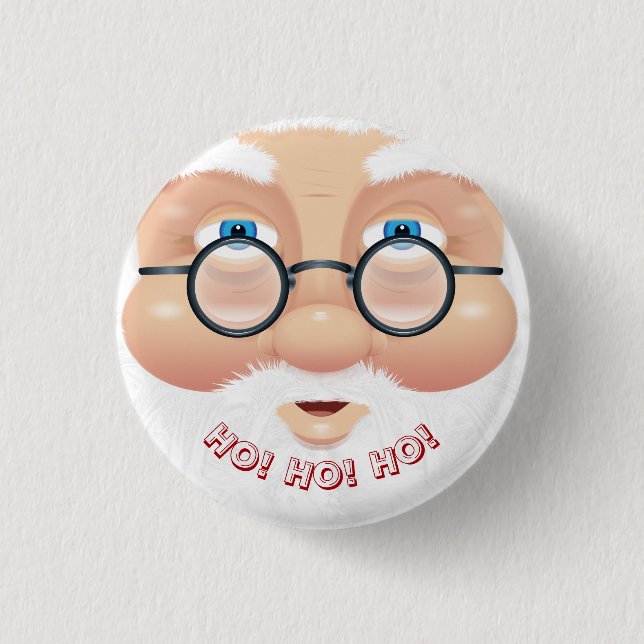 Santa Claus Christmas Holiday Party Button (Front)