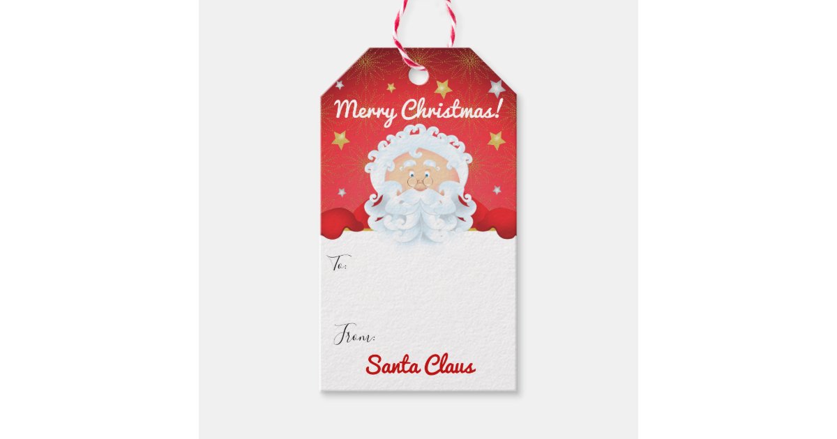 Santa Claus Christmas Holiday Party Gift Tags | Zazzle