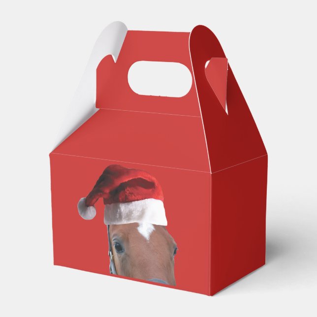 Santa Claus Christmas Horse Favor Boxes (Front Side)