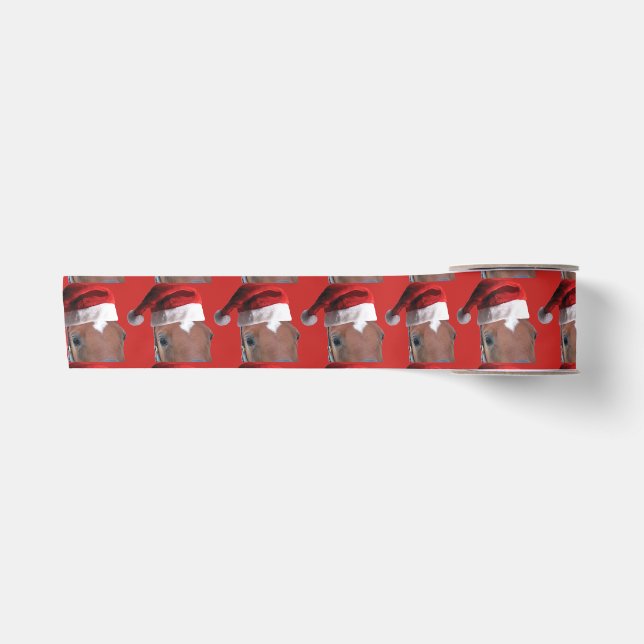 Santa Claus Christmas Horse Satin Ribbon (Front)