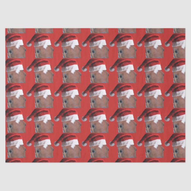 Santa Claus Christmas Horse Tissue Paper (Front)